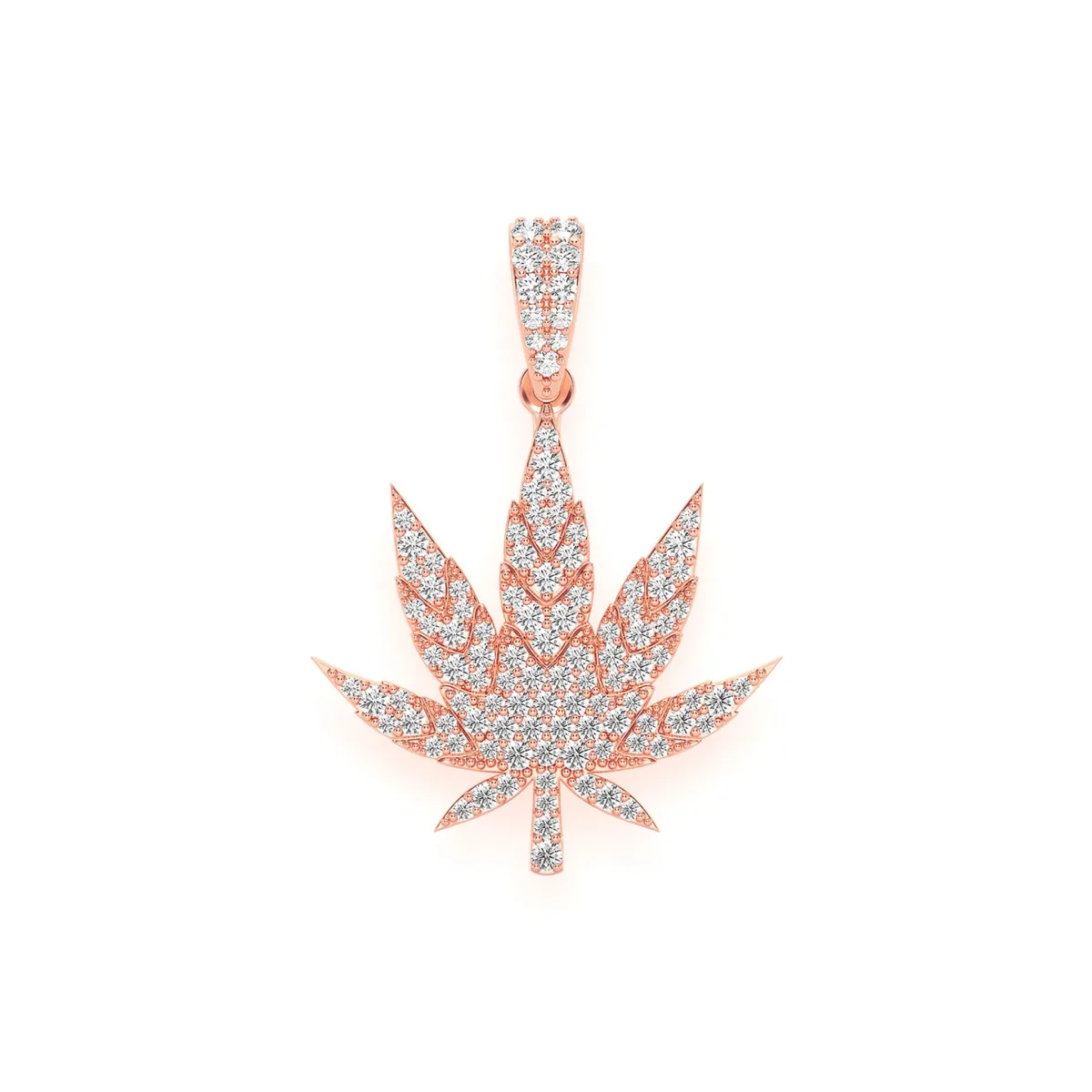 For Him Cannabis Leaf Diamond Pendant in 0.85ctw / Rose Gold – Pendant