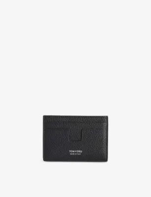TOM FORD Logo Clip Leather Card Holder