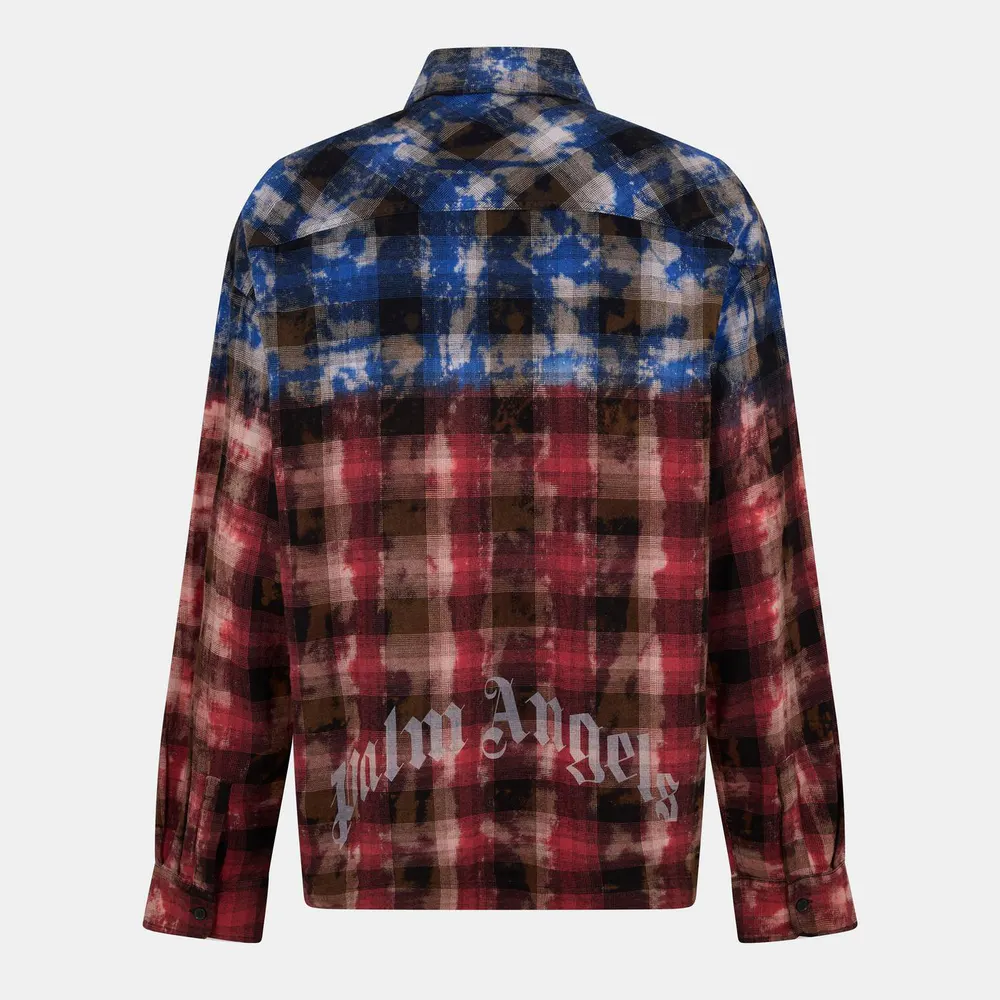 Palm Angels Men's Curve Long Sleeve Patterned Relaxed Fit Shirt detail 2
