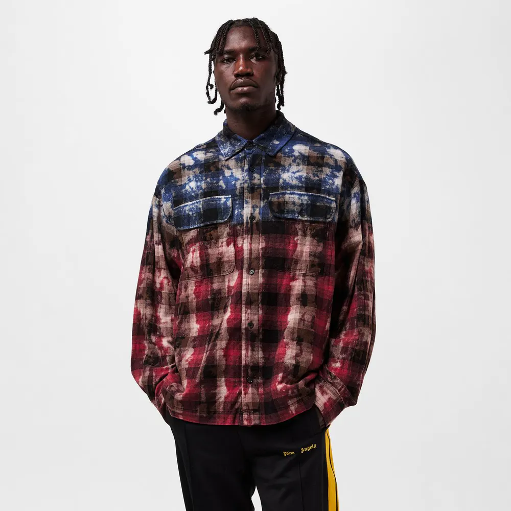 Palm Angels Men's Curve Long Sleeve Patterned Relaxed Fit Shirt detail 3