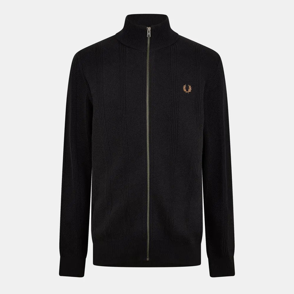 Fred Perry Men's Textured Full-Zip Knitted Top