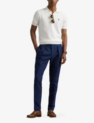 POLO RALPH LAUREN Logo-Embroidered Custom-Fit Knitted Cotton Polo Shirt detail 2
