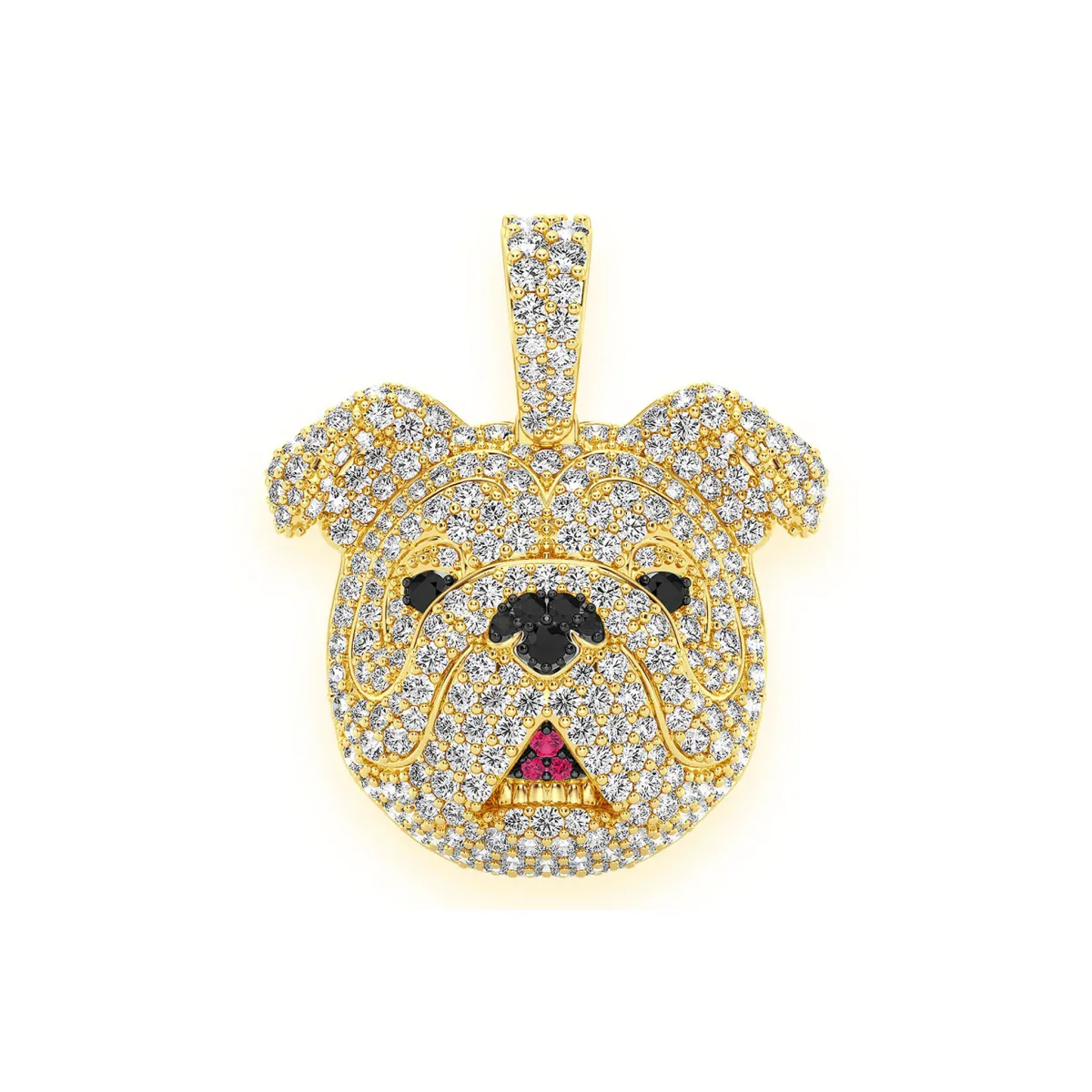 For Him Bulldog Diamond Pendant in Yellow Gold – Pendant