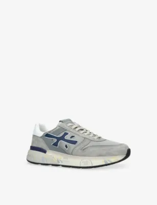 PREMIATA Mick Suede and Woven Trainers - EUR 44 / 10 UK MEN in GREY/M.CMB, additional product view 3