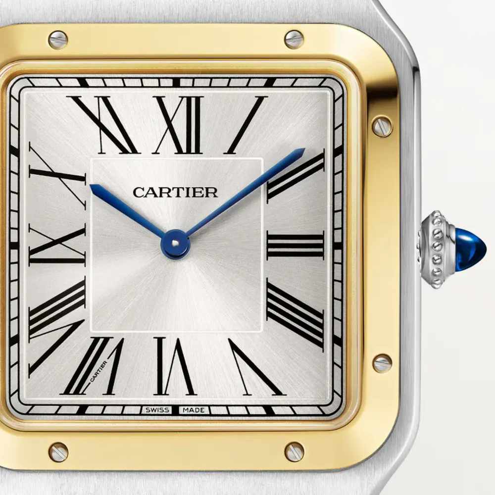 Cartier Santos Dumont Watch, Extra-Large Model, Manual Winding, Yellow Gold, Steel detail 3