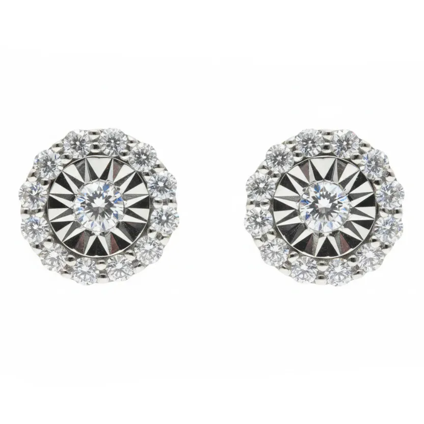ANNA - CONSCIOUS DIAMONDS 14k Gold Diamond Stud Earrings 64822 in White Gold – Earrings