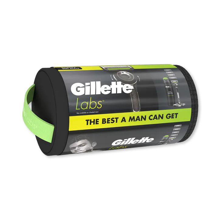 Gillette Labs With Exfoliating Bar Razor, 1 Handle, 5 Blades, Magnetic Stand, Shave Gel, Washbag