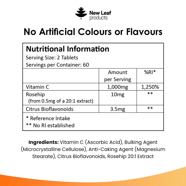 New Leaf Products Vitamin C Tablets 120 tablets detail 3
