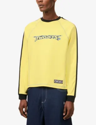 TWOJEYS Beach Bum Long-Sleeve Cotton T-Shirt in YELLOW, additional product view 3