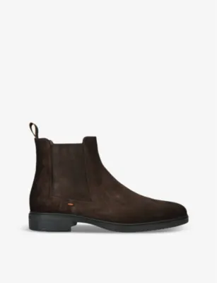 SANTONI Easy flat suede Chelsea boots - EUR 40.5 / 6.5 UK MEN