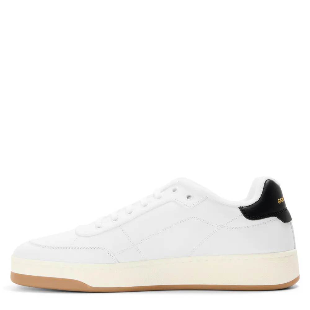 Saint Laurent Men's Low-Top Trainers in Whire/Blk, additional product view 2
