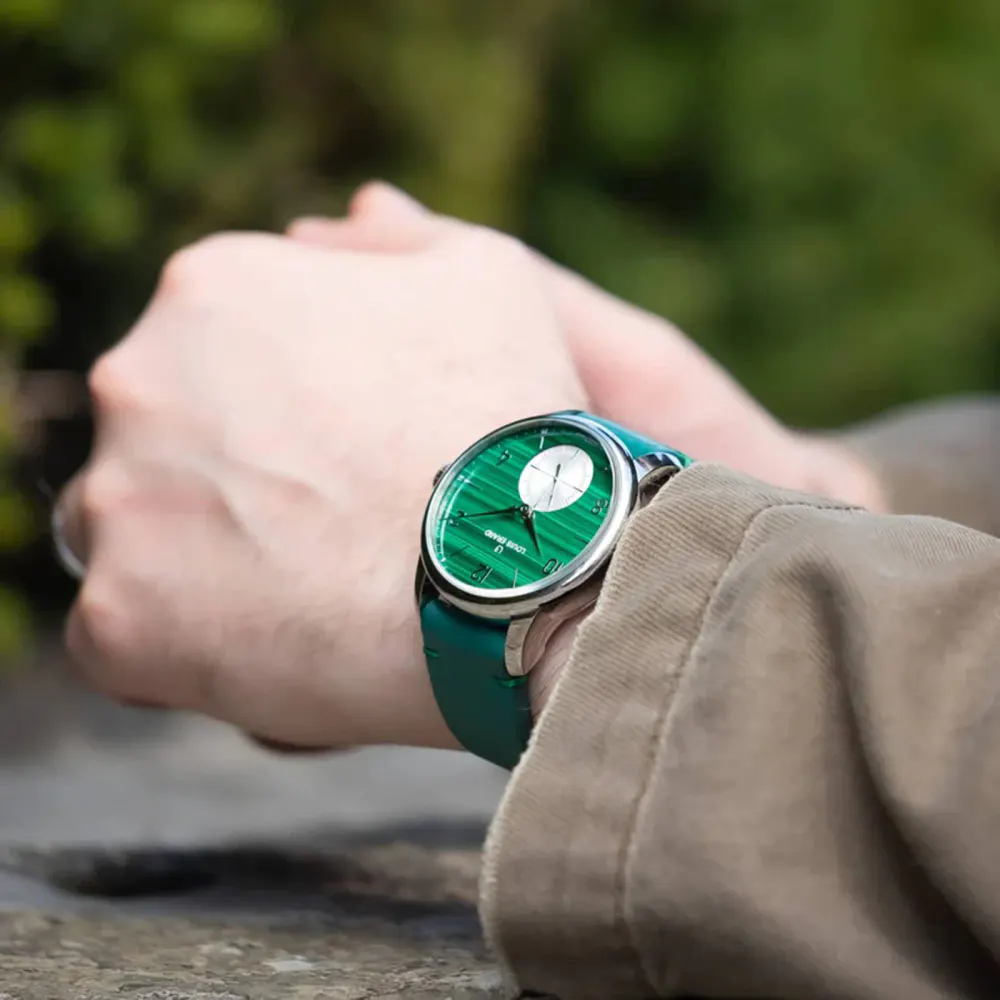 Louis Erard Excellence Petite Seconde Malachite Limited Edition 39mm Unisex Watch Green in Green, additional product view 2