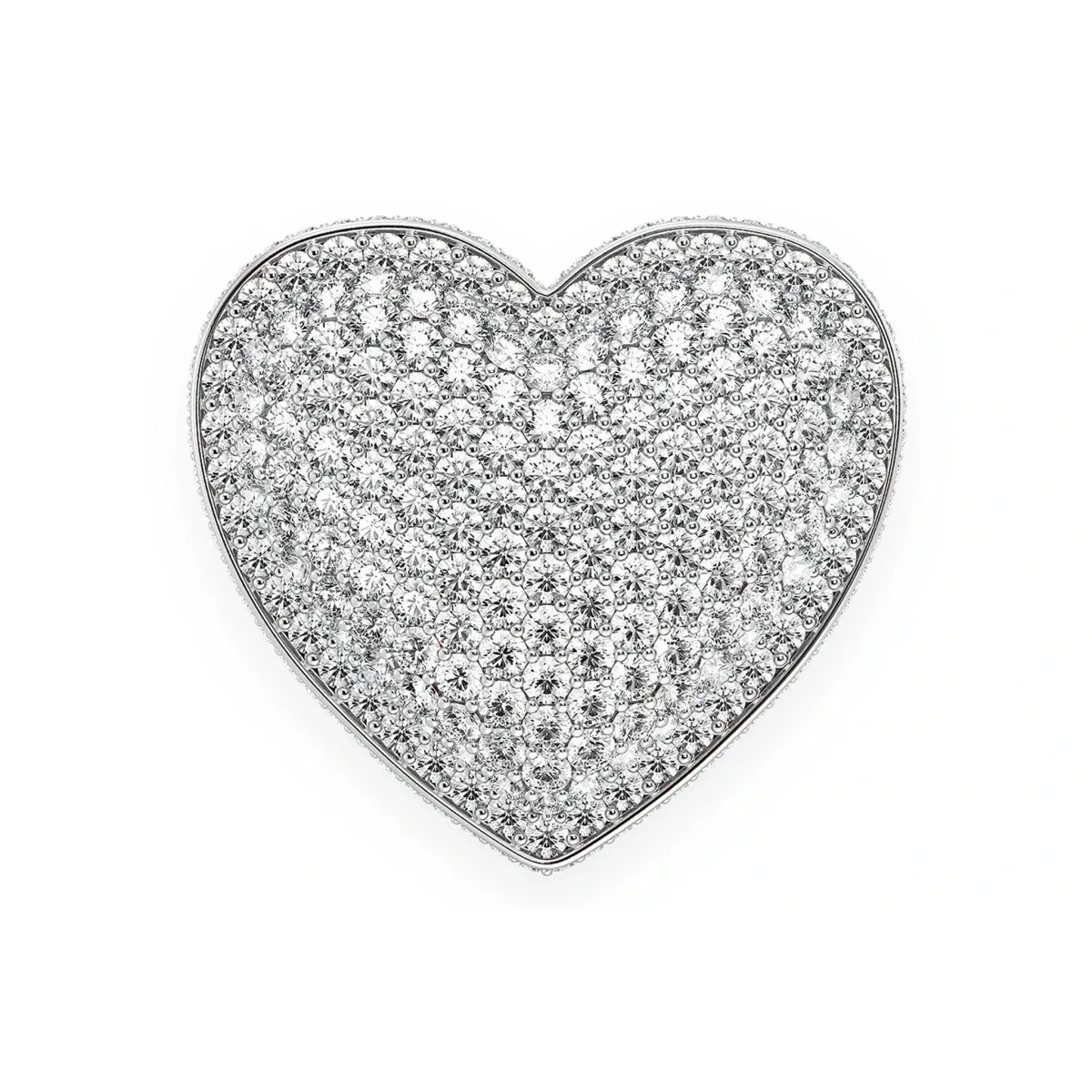 For Him Deluxe Bubbly Heart Signet Ring in White Gold / Natural Diamond – Ring