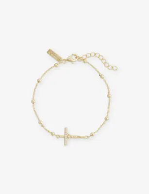 COMMONLINES Studded 18ct Yellow-Gold Plated Sterling-Silver Bracket