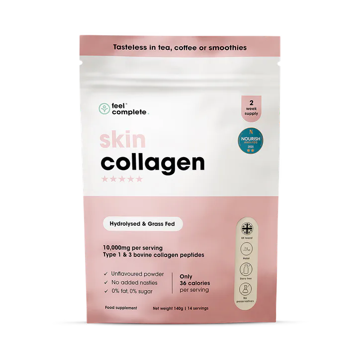 Feel Complete Skin Collagen Powder - Unflavoured Bovine Peptides 10,000mgs - 2 Week Supply 140g
