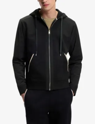 BOSS Zip-Up Cotton-Jersey Hoody detail 3