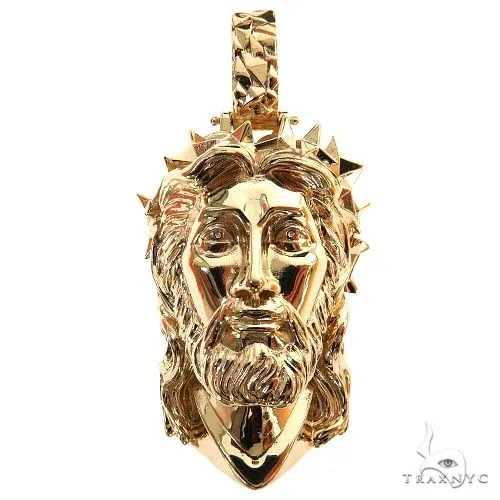 RINA - For Him DISCORD MAX Spikes Crown Jesus Head Pendant [Medium] 69100 in Rose Gold – Pendant
