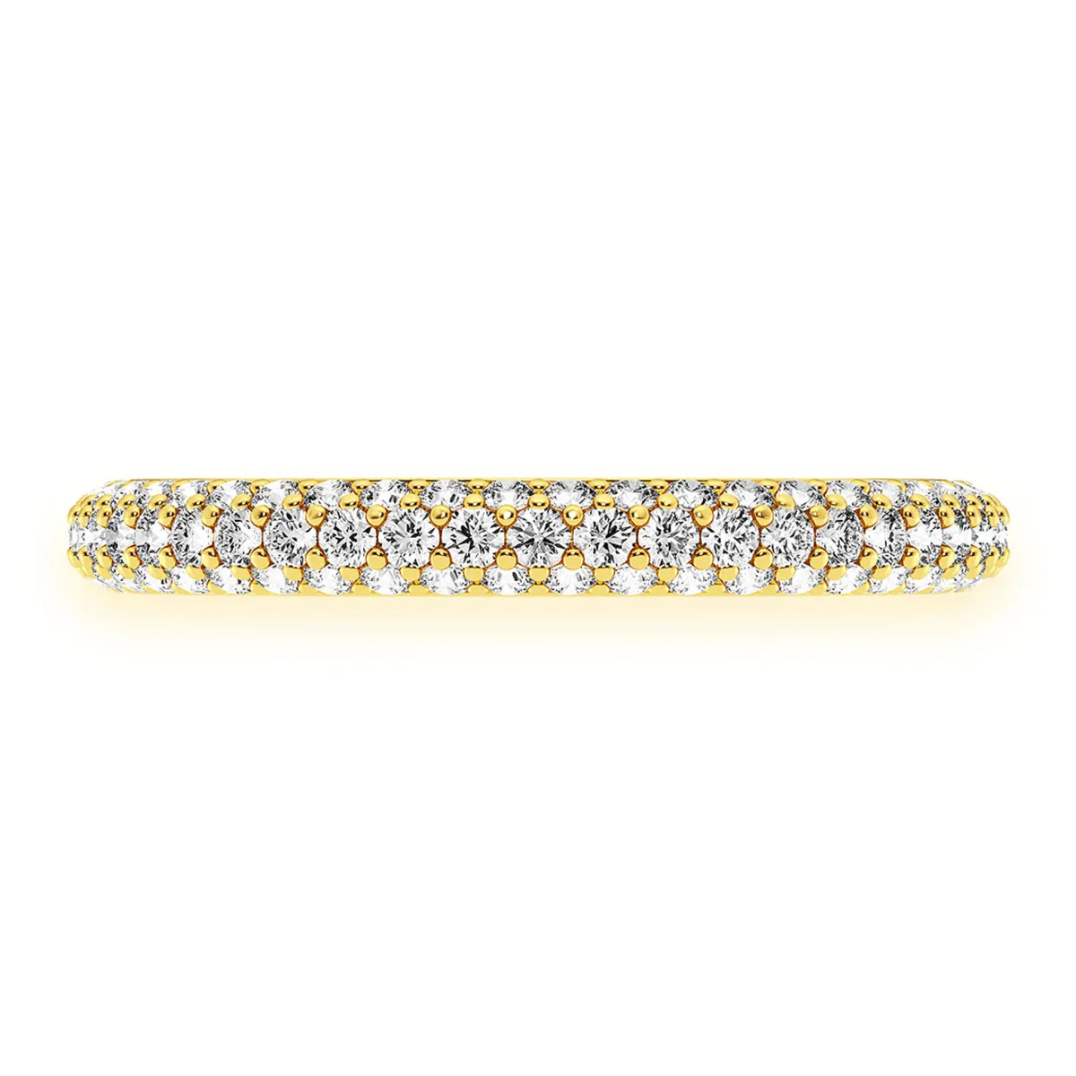 For Him Thin Three Row Pavé Diamond Ring in Rose Gold / Natural Diamond – Ring