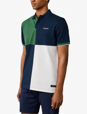 HACKETT Heritage Multi-Panel Short-Sleeve Cotton Polo detail 3