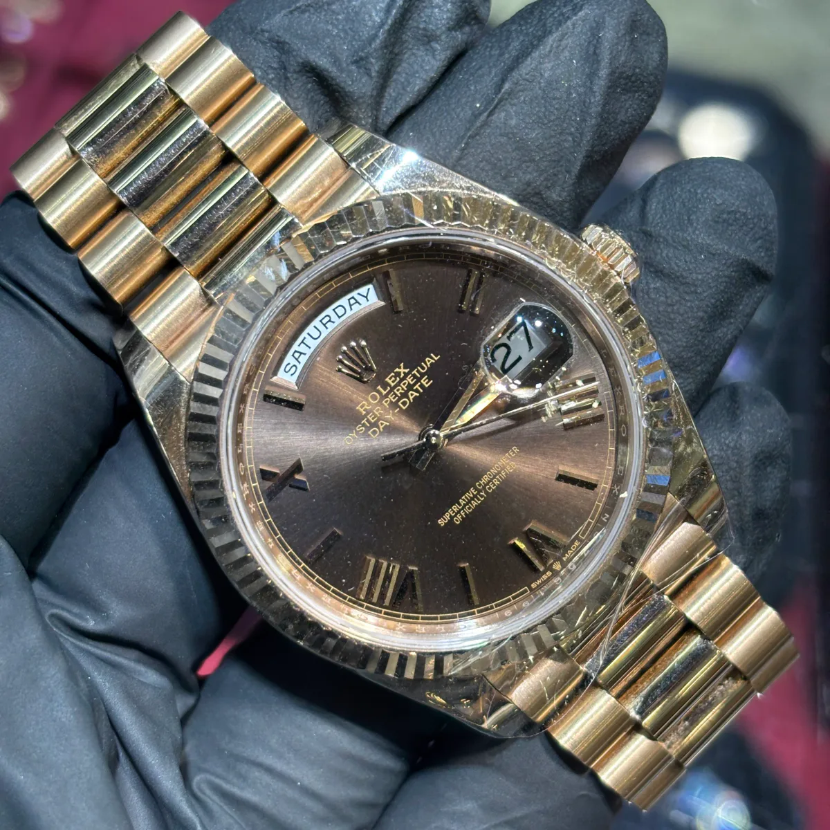 ANKUR - For Him WATCHES 2023 Rolex Day-Date 40mm | 18K Everose Gold | Chocolate Roman Dial – Watch