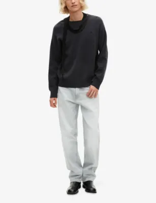 THE KOOPLES Brand-Embroidered Crewneck Wool-Blend Jumper detail 2