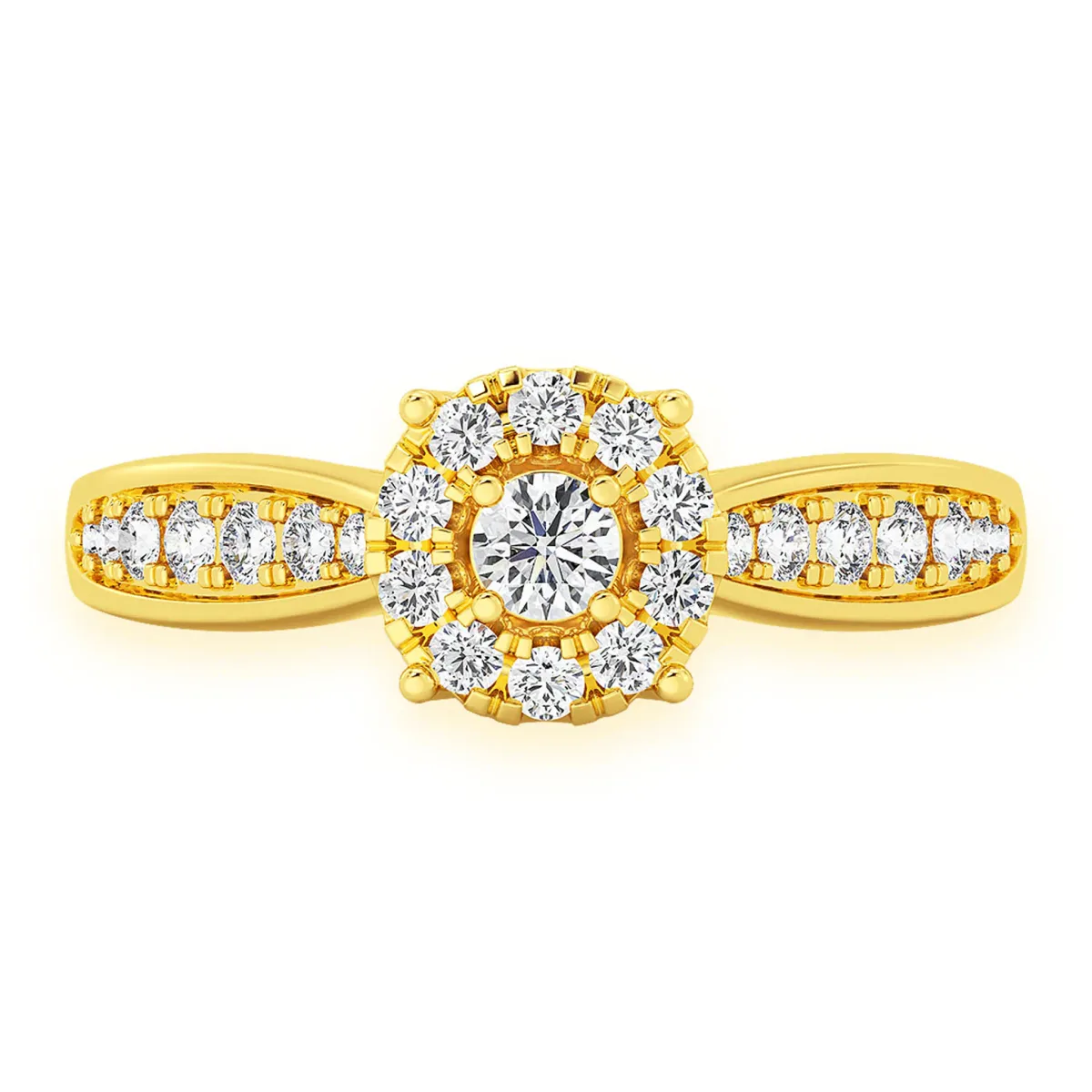 For Him Double Layer Round Diamond Engagement Ring in Rose Gold / Natural Diamond – Ring
