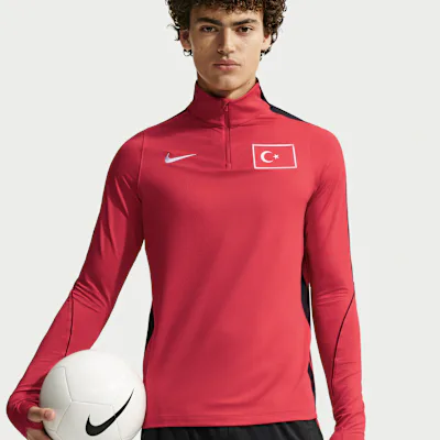 Nike Turkey 2026 Strike Drill Top Men's Nike Dri-FIT Football 1/2-Zip Drill Top - Sport Red/Black/White