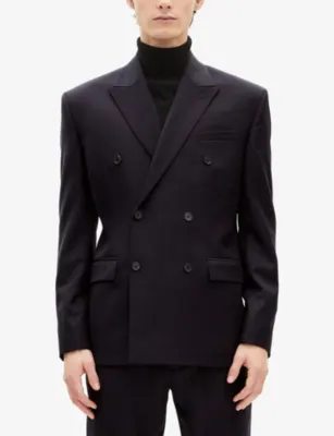 THE KOOPLES Double-Breasted Peak-Lapel Wool Blazer detail 3