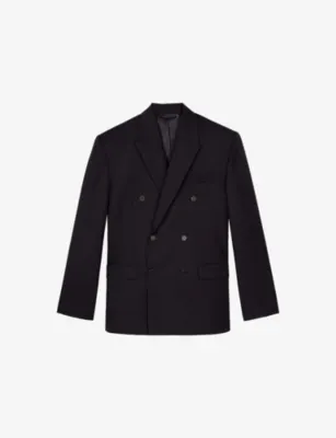 THE KOOPLES Double-Breasted Peak-Lapel Wool Blazer
