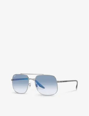 RAY-BAN RB3699 polarised polished-metal sunglasses detail 2