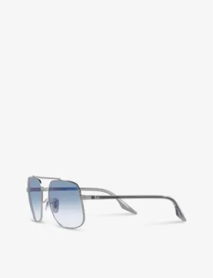 RAY-BAN RB3699 polarised polished-metal sunglasses detail 3