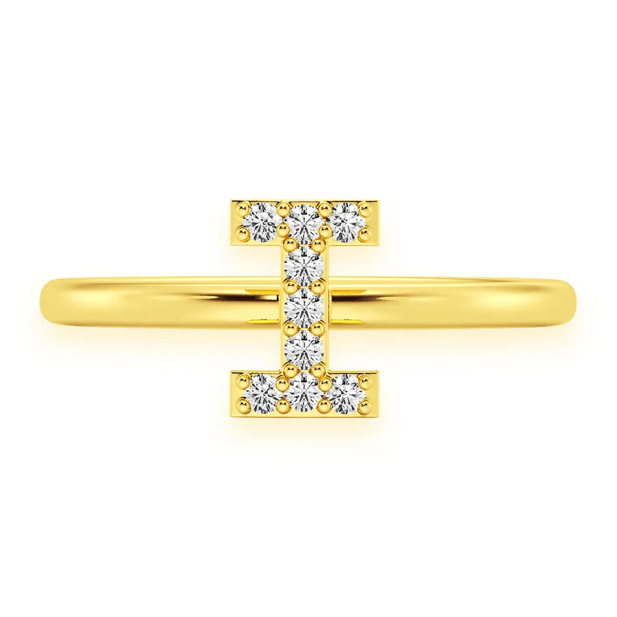 For Him Custom Diamond Initial Ring in Rose Gold / A / Lab Grown Diamond – Ring