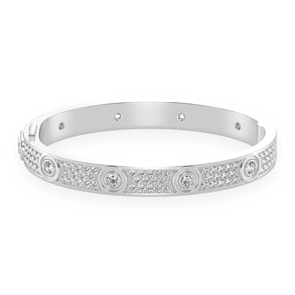 For Him Eternity Diamond Bangle in White Gold / Medium / Natural Diamond – Bracelet