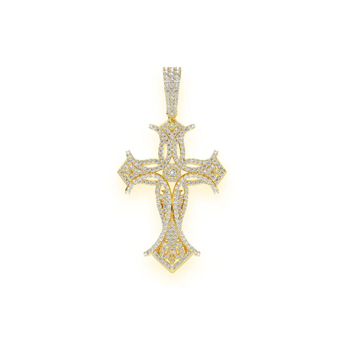For Him Filigree Bezel Cross Pendant in Rose Gold / Natural Diamond – Pendant
