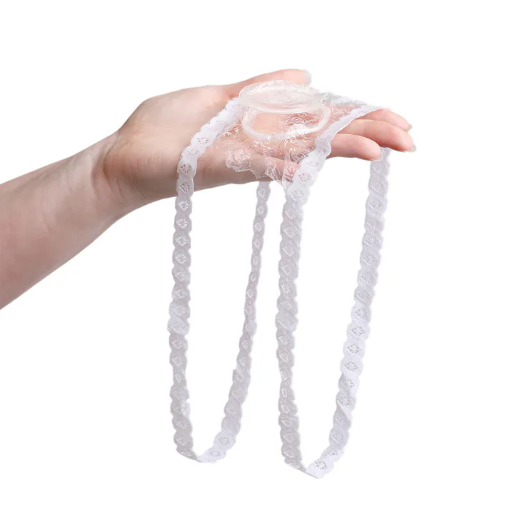 EXS Internal Condom Vegan Non-Latex with Lace Leg Loop detail 3