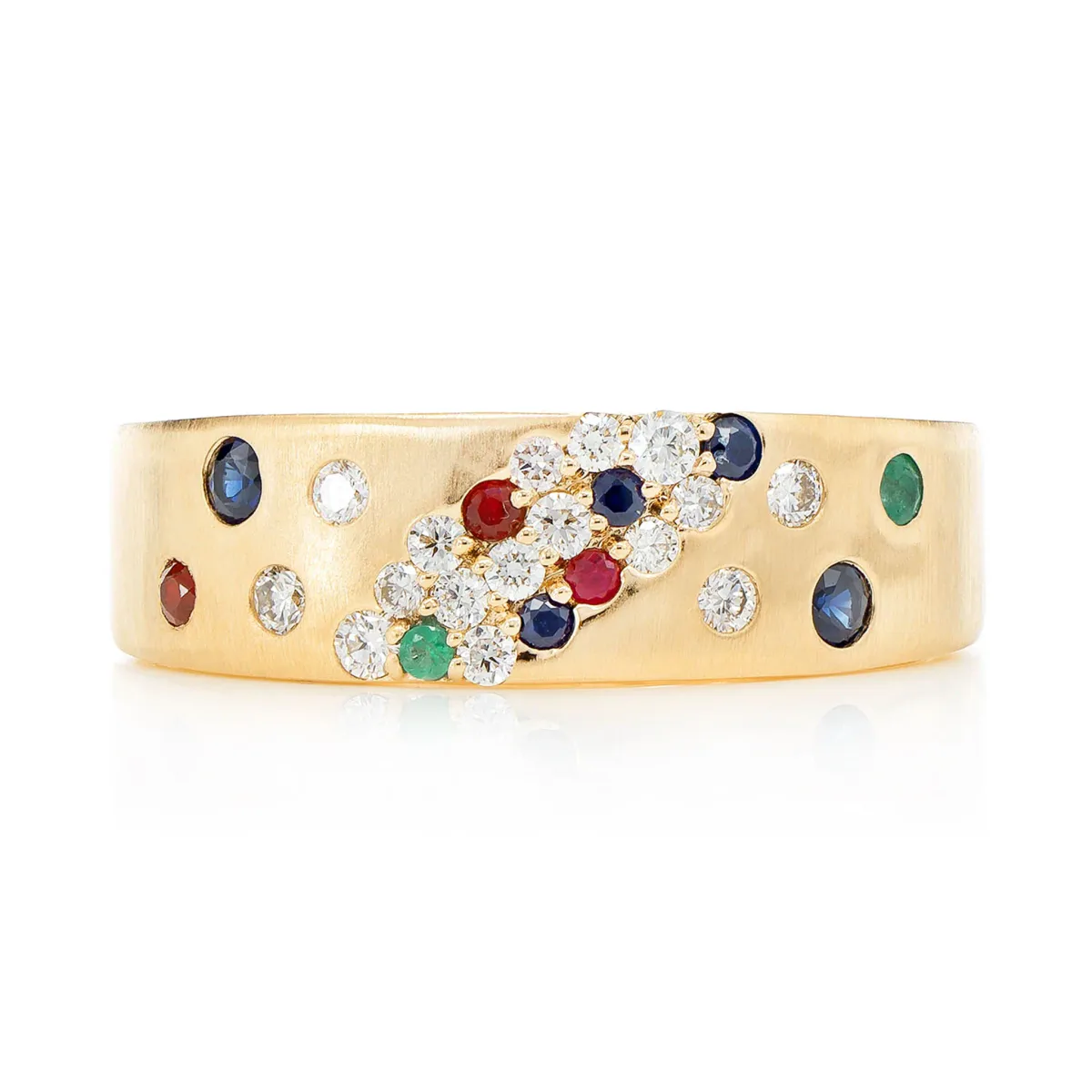 For Him Scattered Cluster Multi Gem and Diamond Band Ring in Rose Gold / Lab Grown Diamond – Ring
