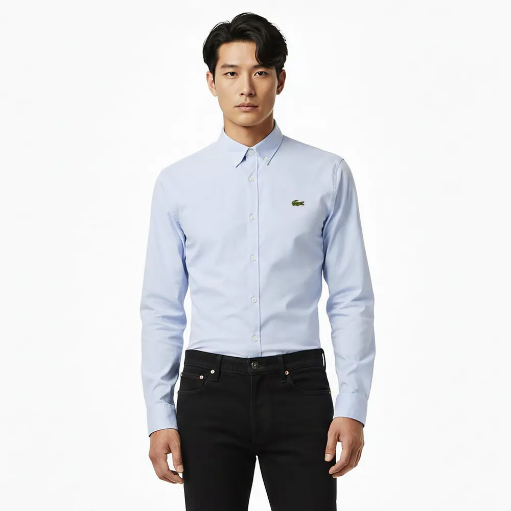 Lacoste Men's Long-Sleeve Oxford Shirt detail 3