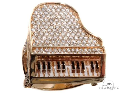 RINA - For Him CUSTOM Flower Diamond Custom Piano Ring 64223 in Rose Gold – Ring