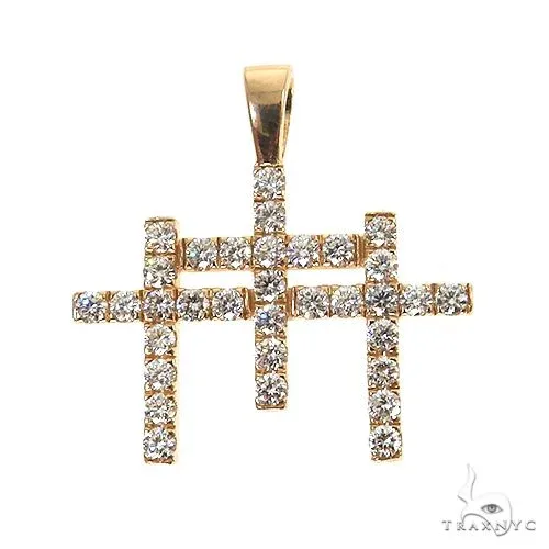 RINA - For Him FACTORY For Him Triple Cross Diamond Pendant -Small 69017 in Rose Gold – Pendant