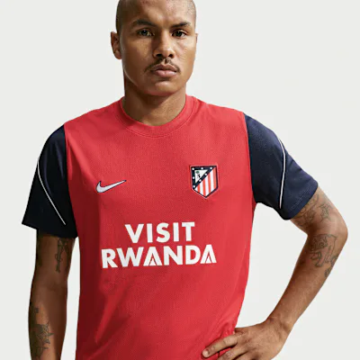 Nike Atlético Madrid Strike Third Men's Nike Football Dri-FIT Short-Sleeved Top - Salsa Red/Obsidian/Salsa Red/White