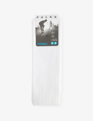 FALKE Dynamic Stripe-Trim Stretch-Cotton Socks - Weiss-blau-rot - 9.5-10.5