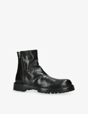 OFFICINE CREATIVE Bulla Leather Lug Boots - EUR 45 / 11 UK MEN in BLACK, additional product view 3