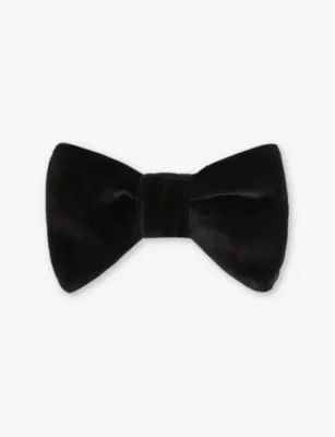 REISS Hike self-tie velvet bow tie - BORDEAUX