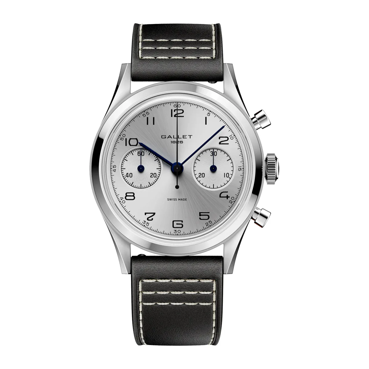 Gallet Classics B09 Tribute to Silverlight 38mm Unisex Watch Silver Dial Leather