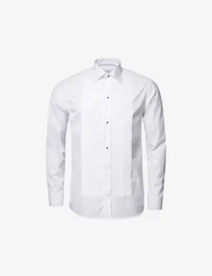 ETON Piqué Slim-Fit Cotton Black Tie Shirt - WHITE - 13.75 in WHITE – Mens | Shirts | Formal Shirts | Dress Shirts