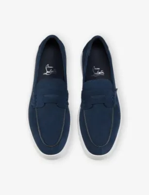 CHRISTIAN LOUBOUTIN The Harold I Suede Boat Shoes - EUR 44 / 10 UK MEN in MARINE, additional product view 2