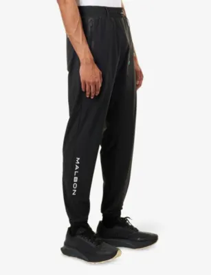 MALBON Performance Nylon Tech Woven Jogging Pants in BLACK, additional product view 3