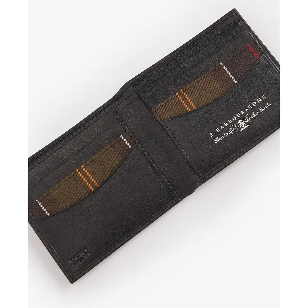 Barbour Mens Colwell Leather Billfold Wallet detail 3