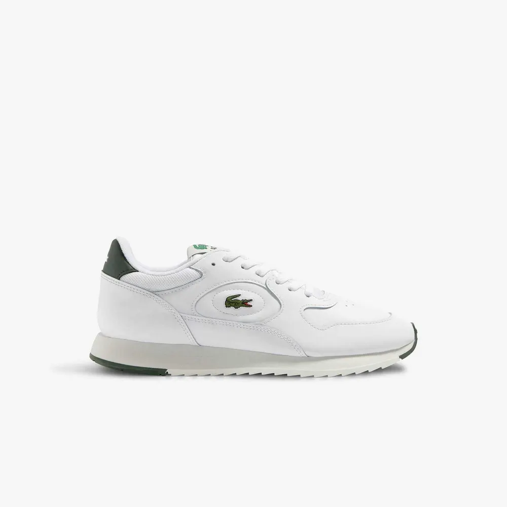 Lacoste Line Track Trainers in White/Green – Footwear