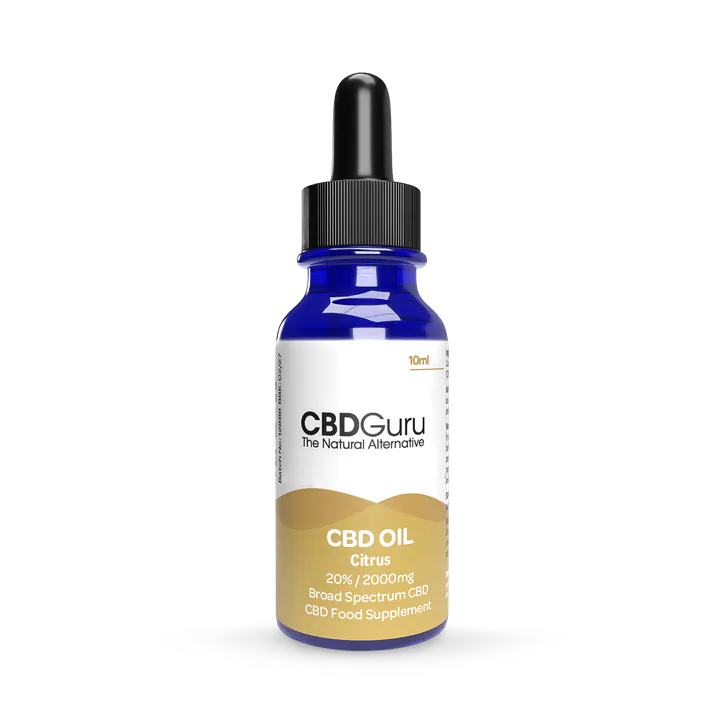 CBD GURU CBD Oil Drops 2000mg 10ml - Citrus Flavour Broad Spectrum CBD 20%